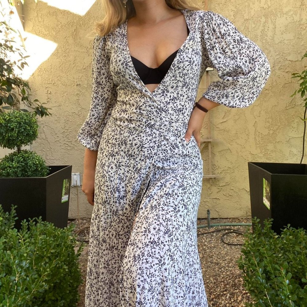 Cotton Candy LA adorable white long sleeve wrap dress with